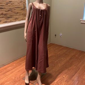 Boutique Cotton Blend Overalls Wide Leg Crop Style Size XL